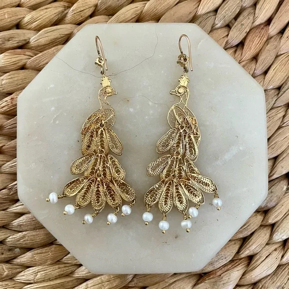 JUICY COUTURE Gold Peacock 🦚 Earrings - Picture 2 of 4